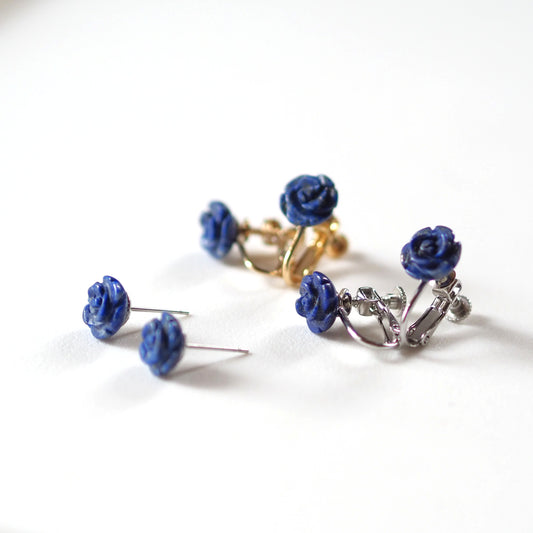 ナイトローズ 耳飾り/天然石アクセサリー