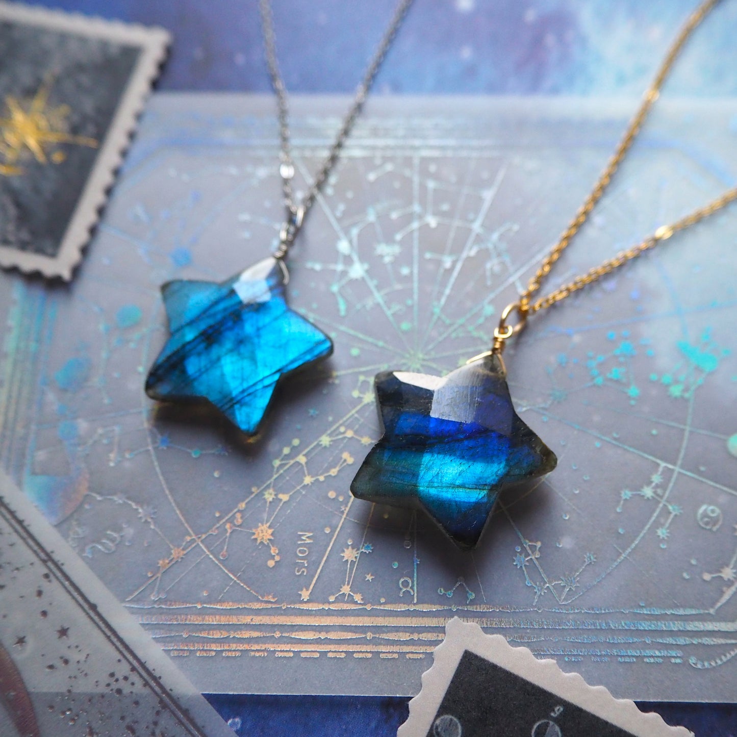 ラブラドライト 星ペンダント 22mm/天然石アクセサリー