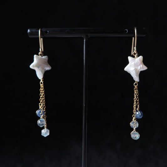 流れ星 パール耳飾り