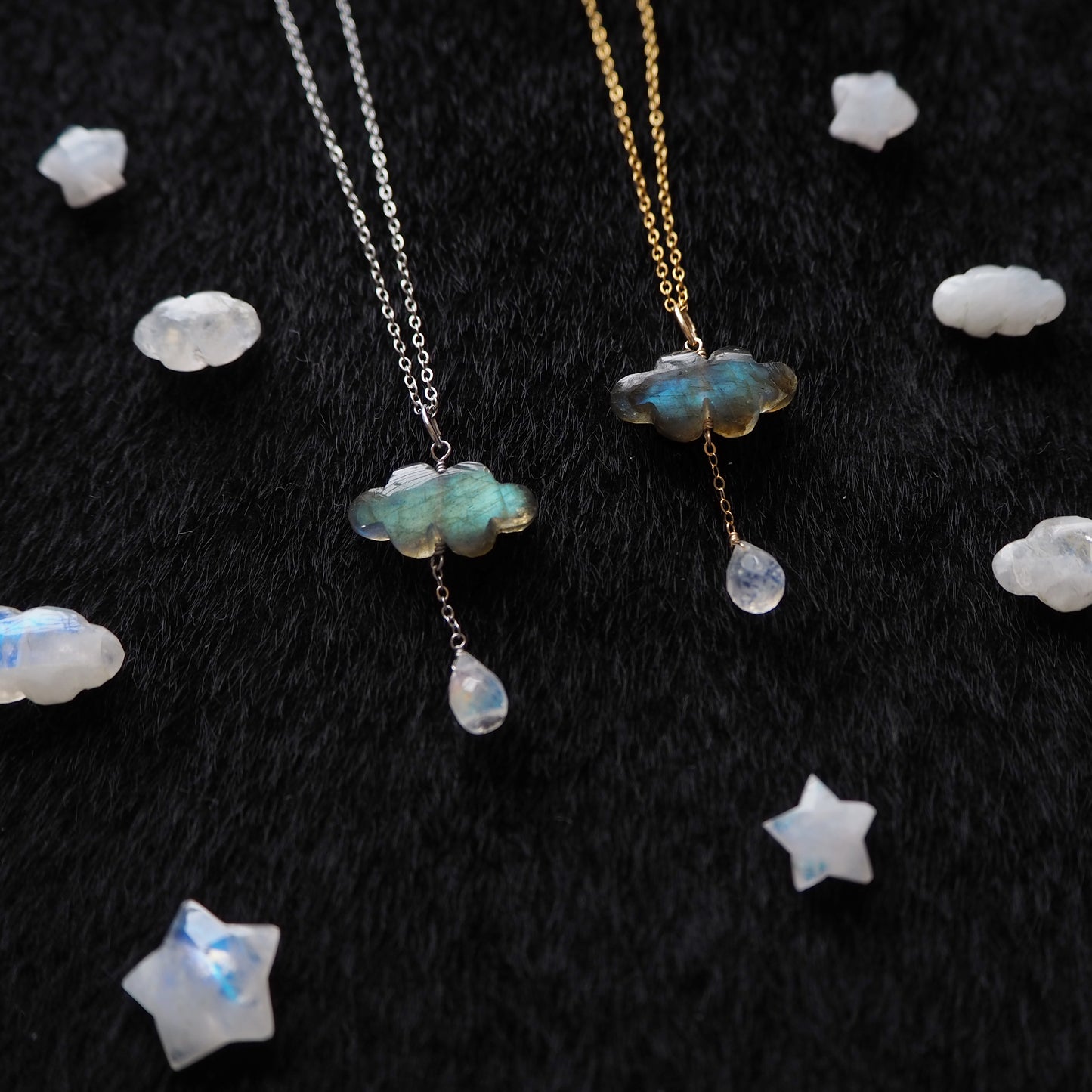 ラブラドライト 雲ペンダント/天然石アクセサリー