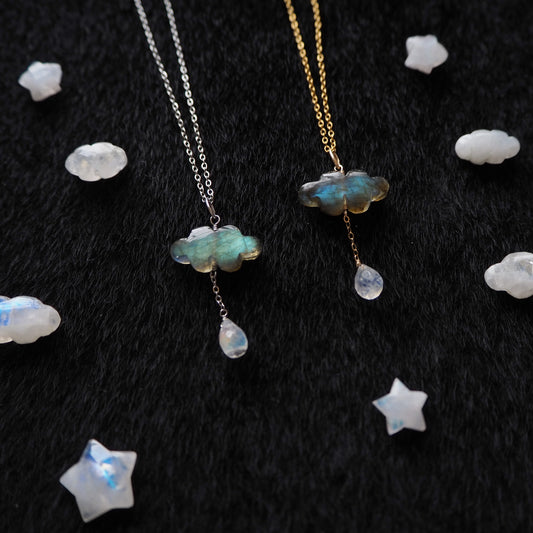 ラブラドライト 雲ペンダント/天然石アクセサリー