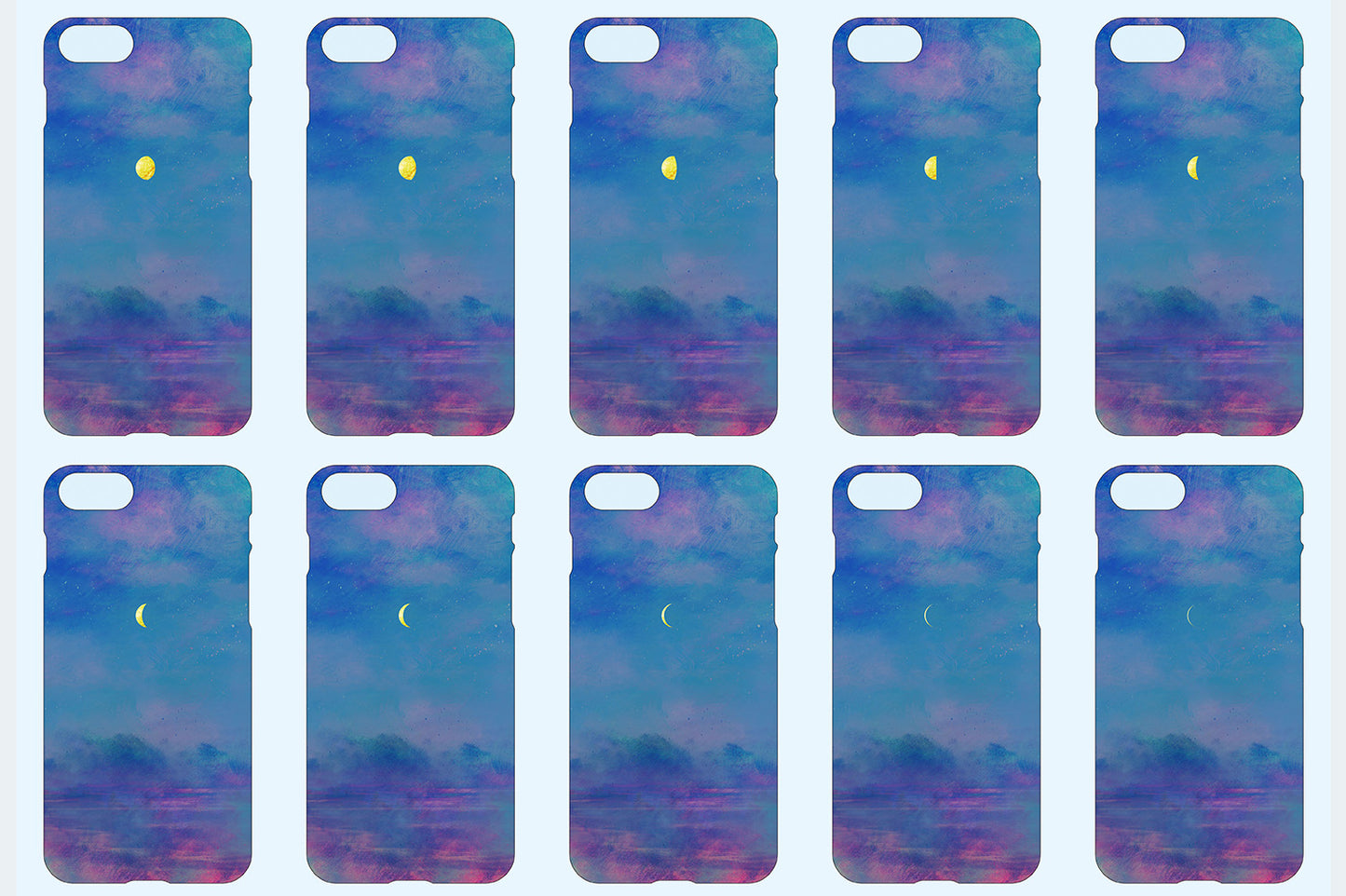 【MyMoon/スマホケース】雲海に浮かぶ月を描いた、スマホケース