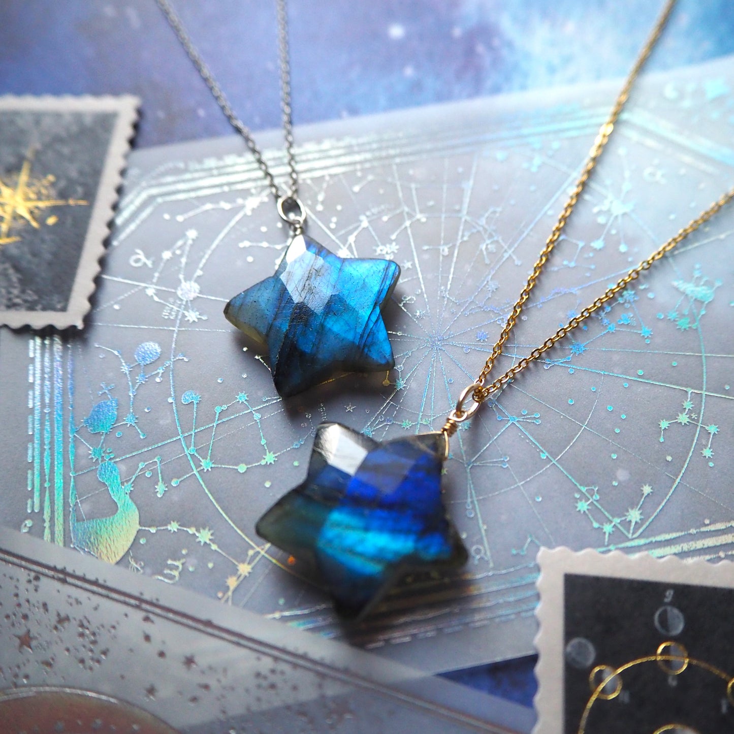 ラブラドライト 星ペンダント 22mm/天然石アクセサリー