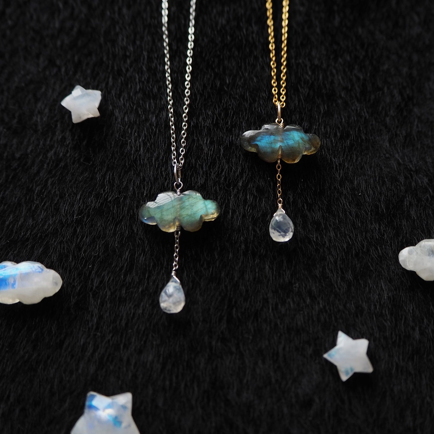 ラブラドライト 雲ペンダント/天然石アクセサリー