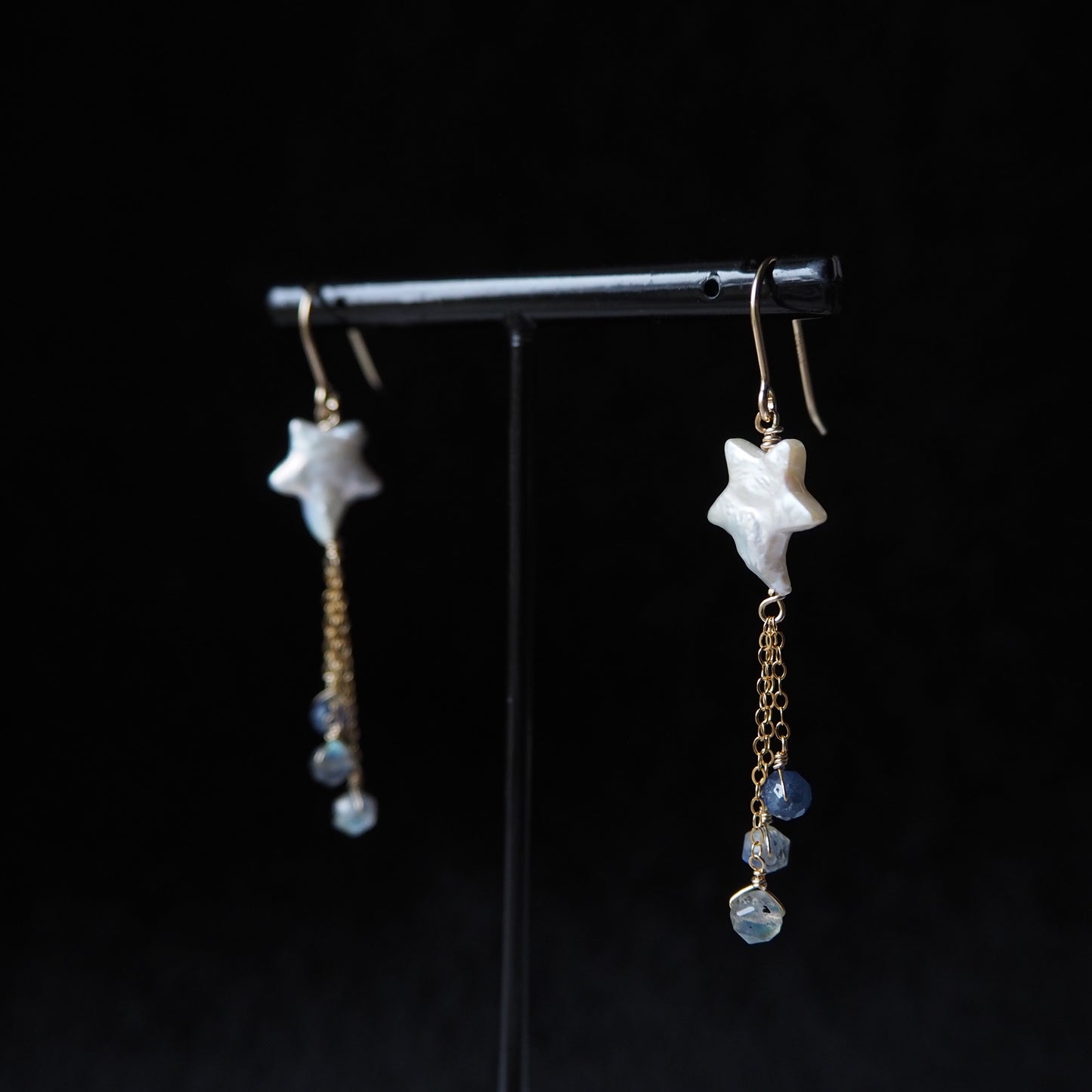 流れ星 パール耳飾り