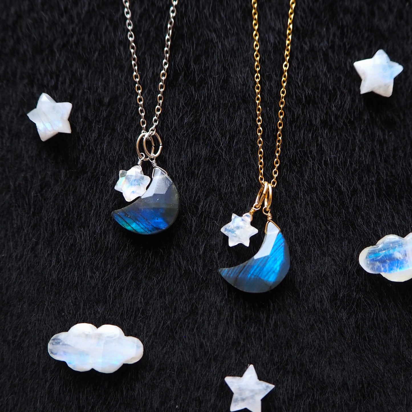 【3WAY】三日月×六芒星ペンダント 宙フェス限定品/天然石アクセサリー