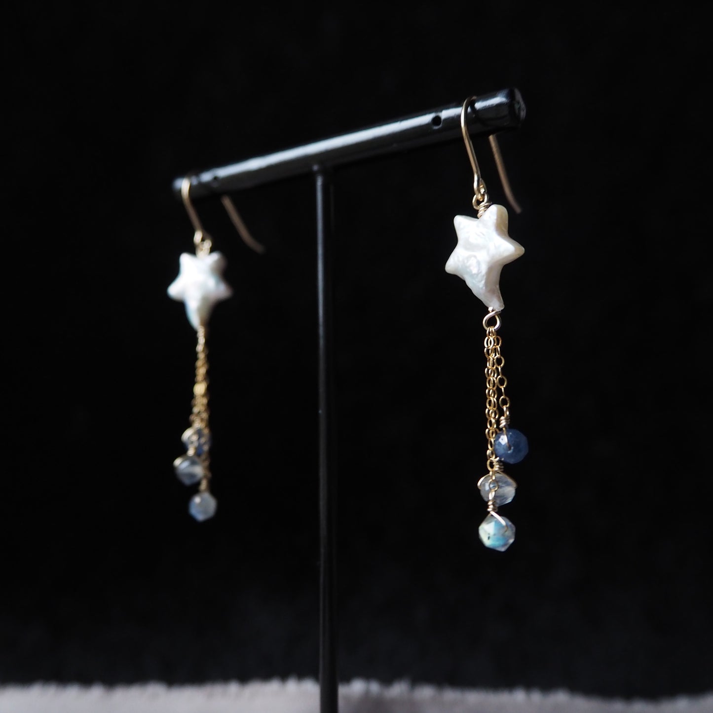 流れ星 パール耳飾り