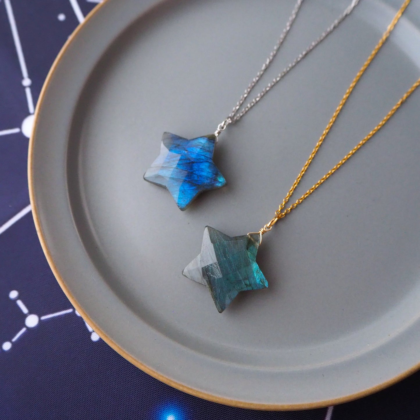 ラブラドライト 星ペンダント 22mm/天然石アクセサリー