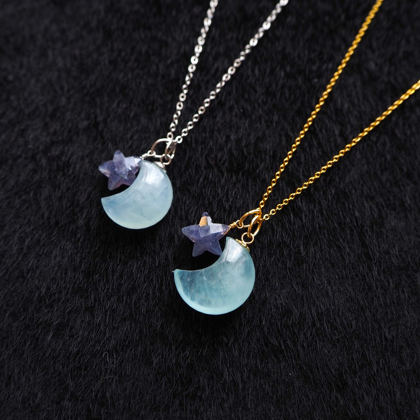 【3WAY】アクアマリン×アイオライト ペンダント/天然石アクセサリー