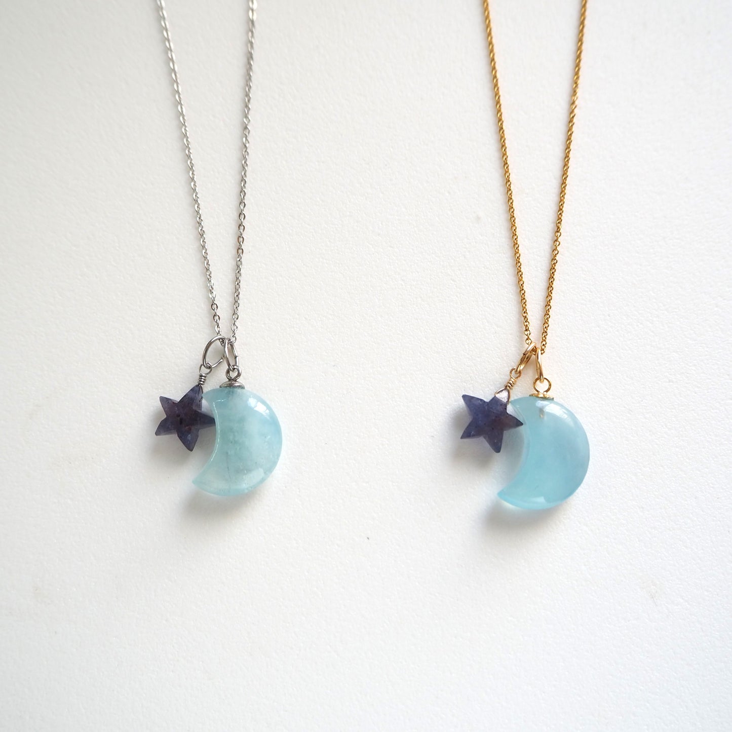 【3WAY】アクアマリン×アイオライト ペンダント/天然石アクセサリー