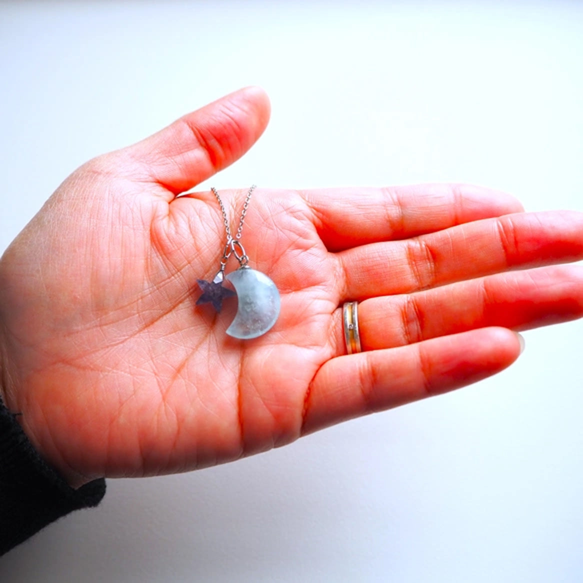 【3WAY】アクアマリン×アイオライト ペンダント/天然石アクセサリー