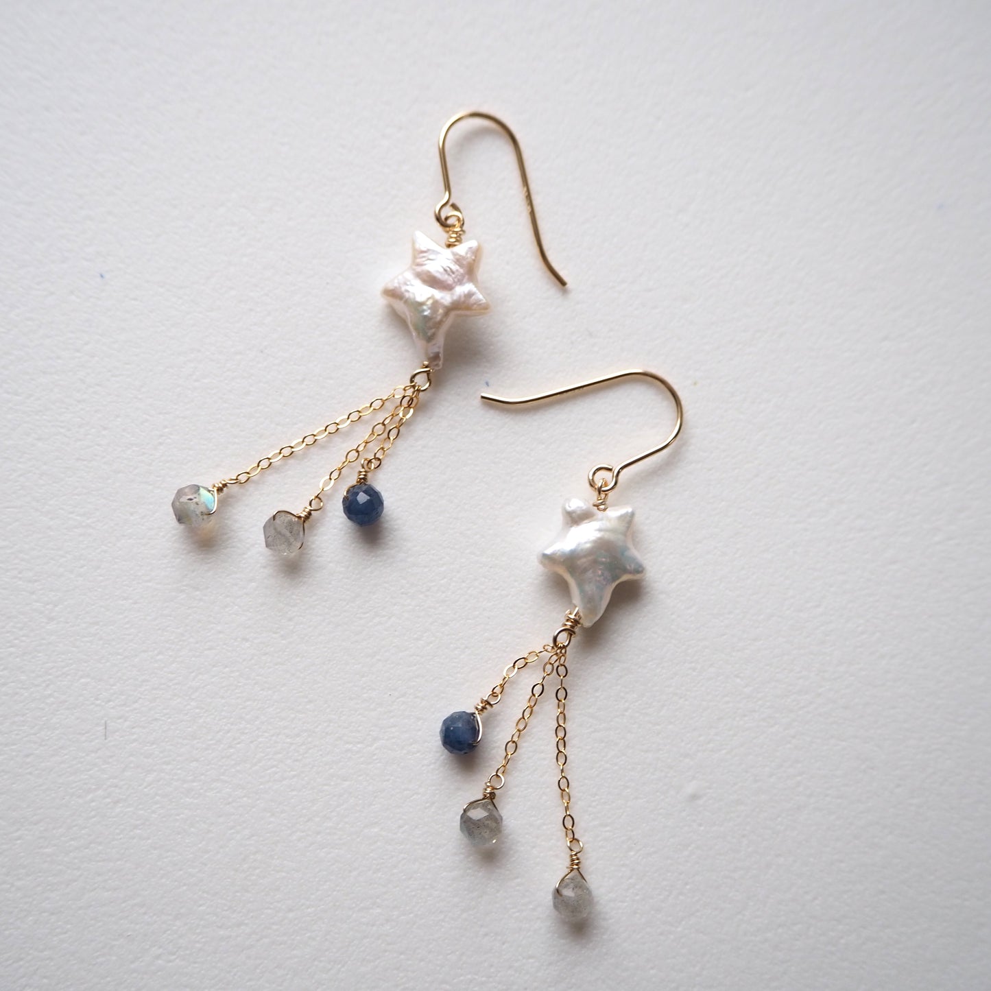 流れ星 パール耳飾り