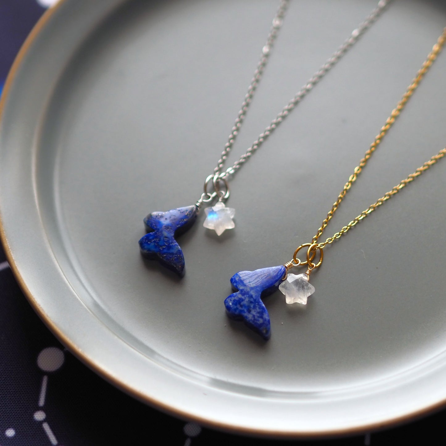 【3WAY】スター&バタフライ/天然石アクセサリー