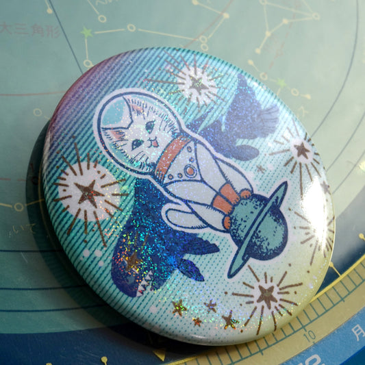 星ホログラム缶バッジ 白猫マイカ 3種セット