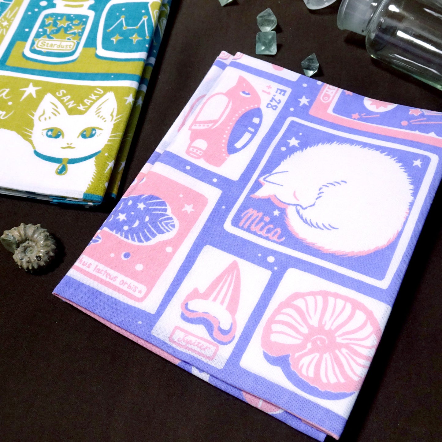 白猫マイカの綿100%手ぬぐい|「トワイライト」手捺染(てなっせん)