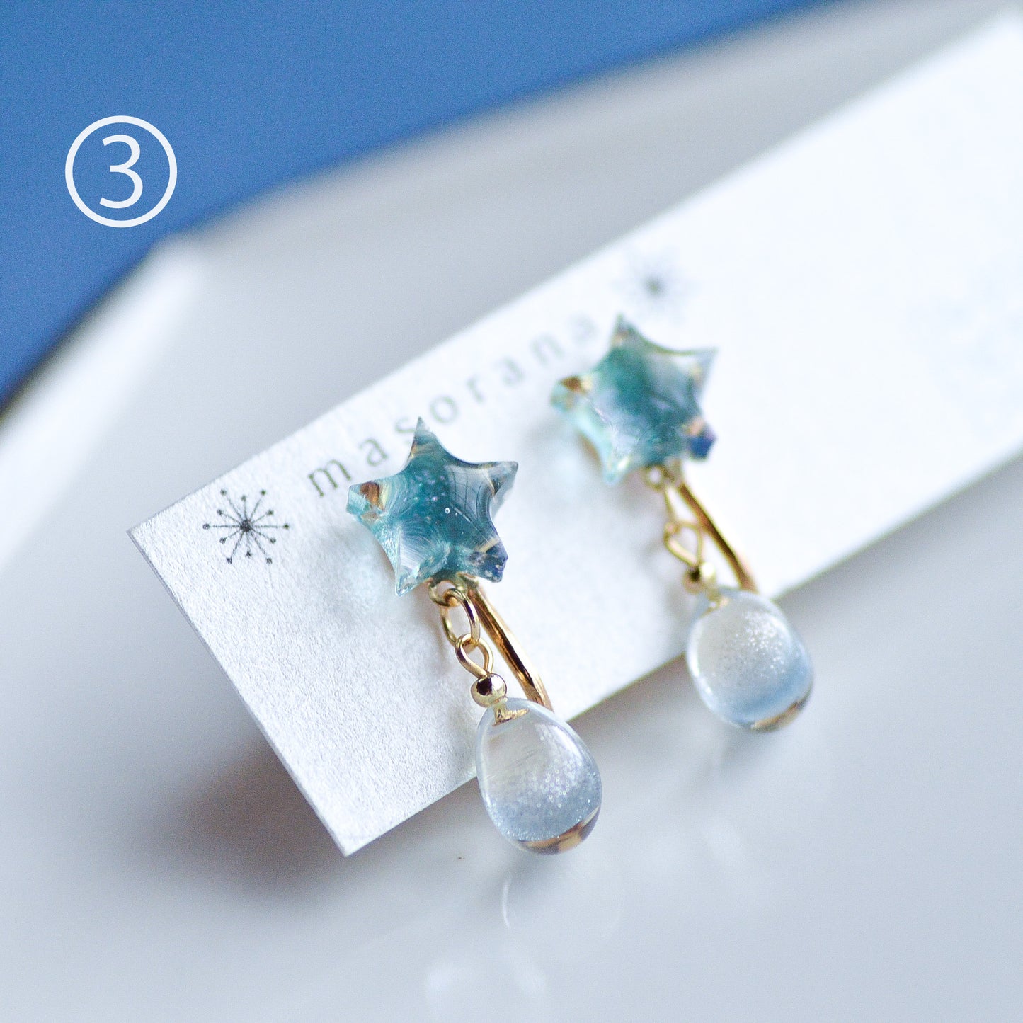 星空の夜の雫イヤリングorピアス