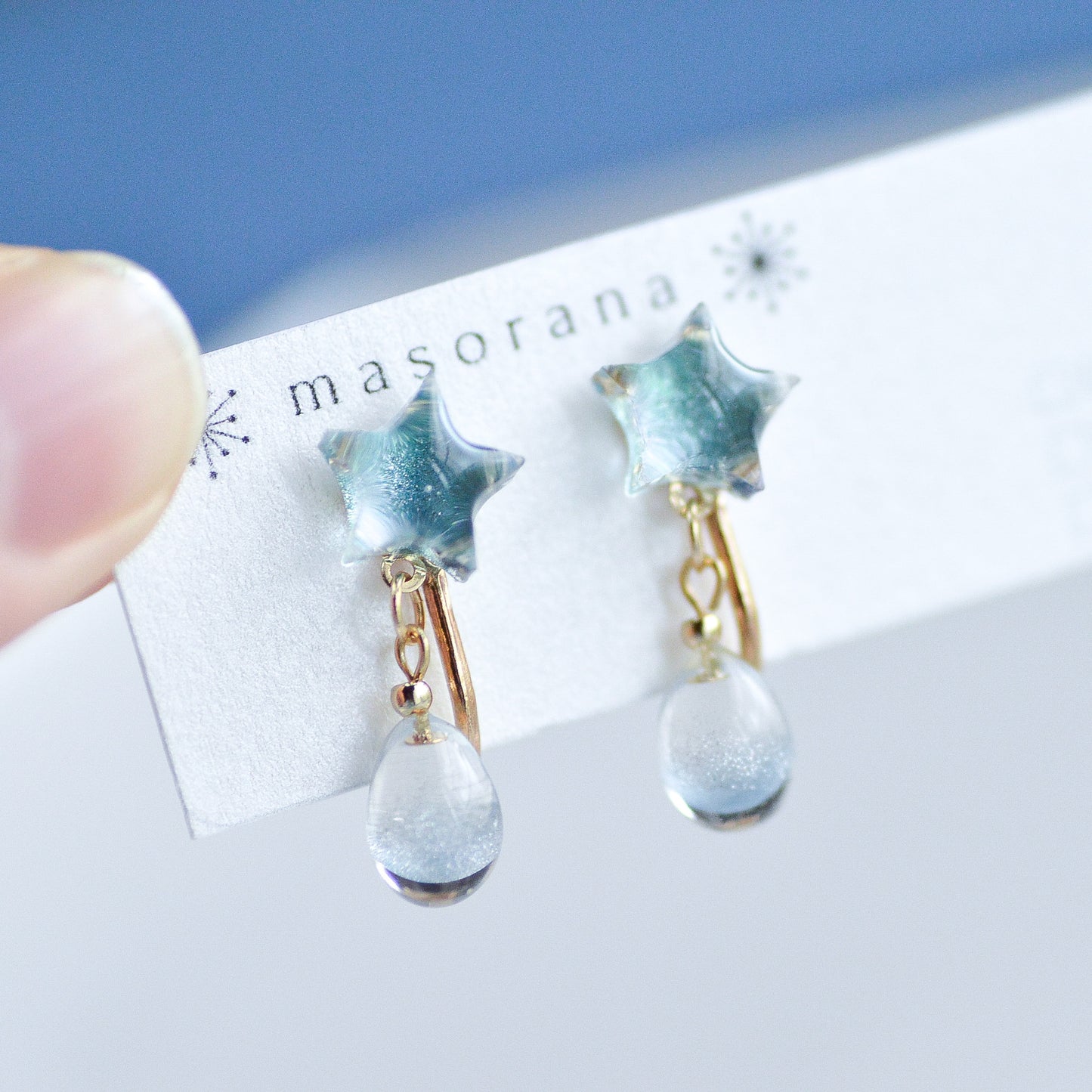 星空の夜の雫イヤリングorピアス