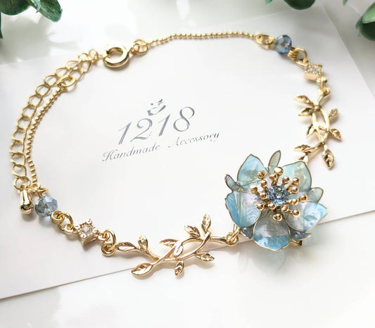 空を映した晴天の花 ブレスレット