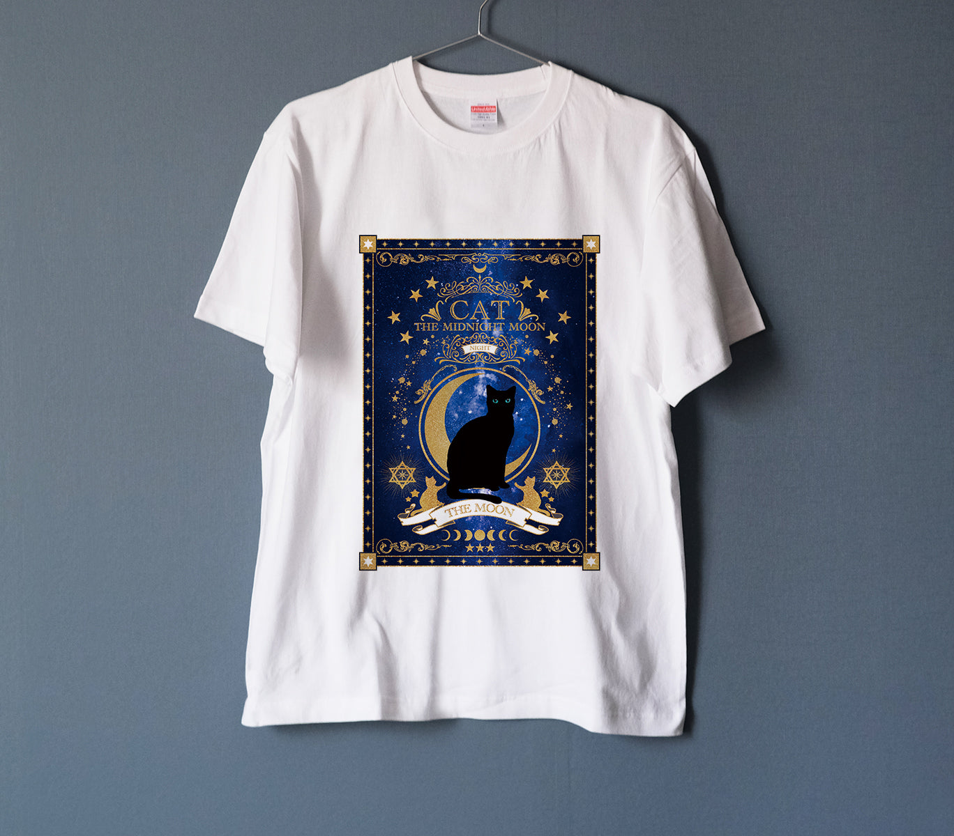 猫の魔導書 Tシャツ 2(black&white)男女兼用