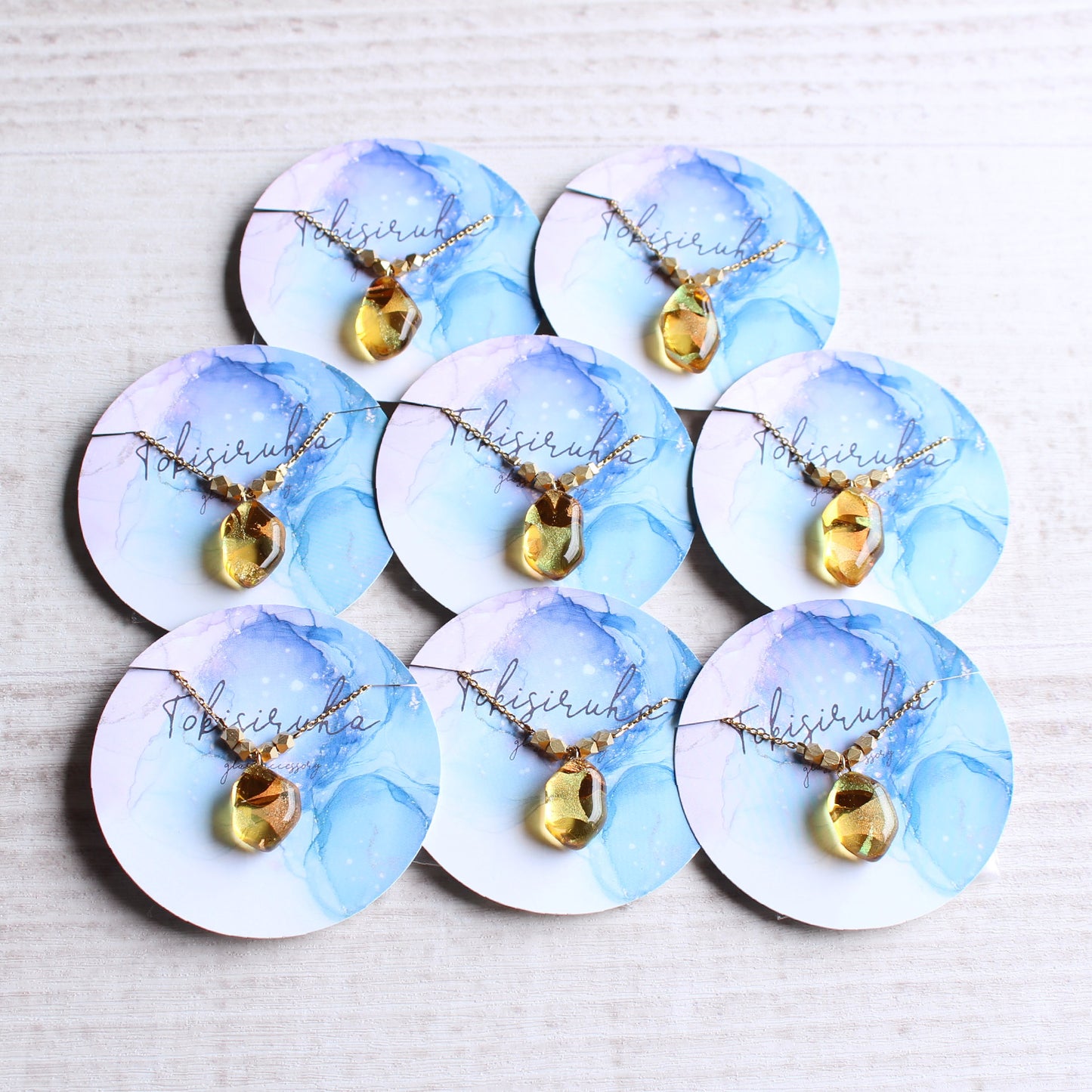 氷石glass ネックレス ~月下~