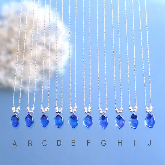 氷石glass ネックレス ~ 紫雲 ~