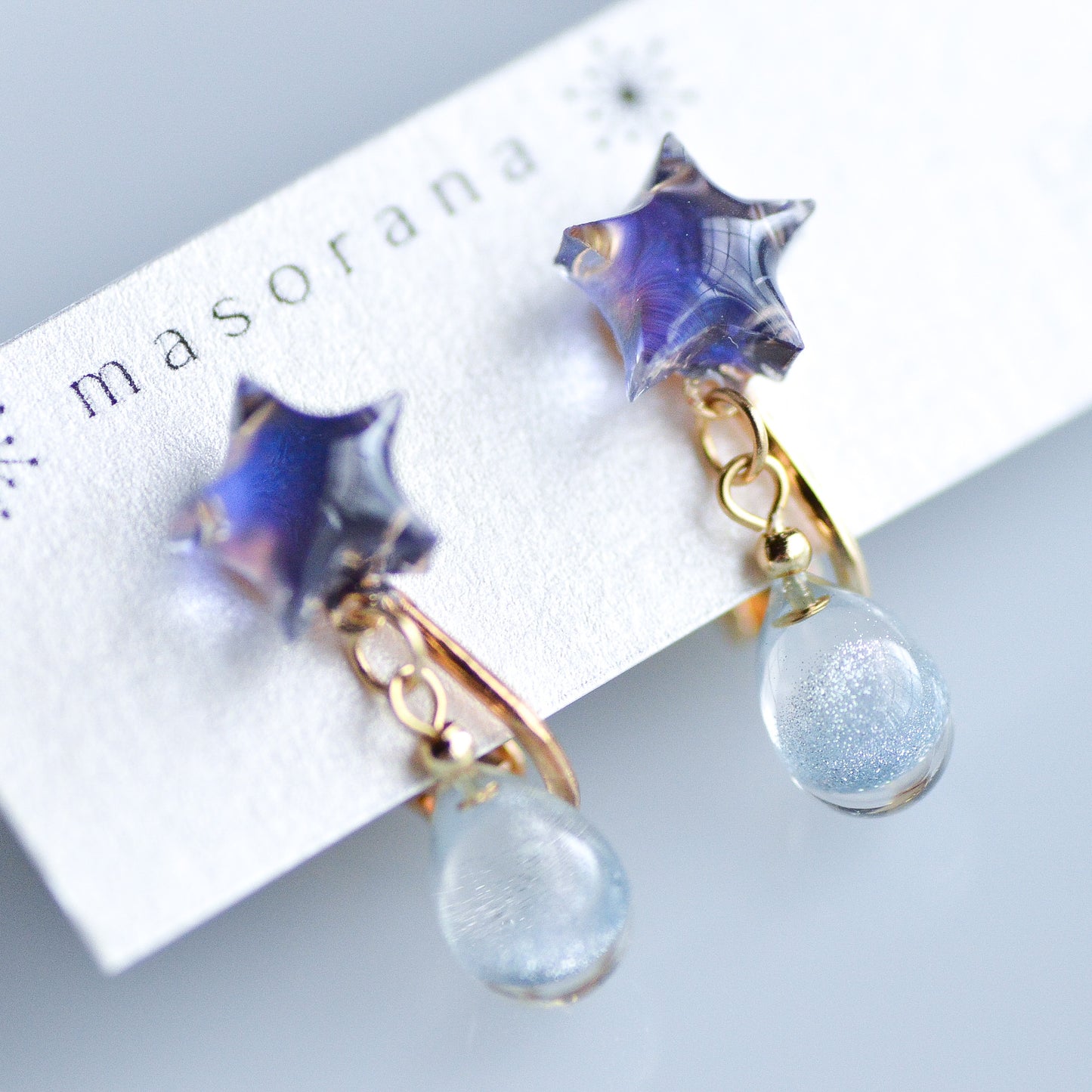 星空の夜の雫イヤリングorピアス