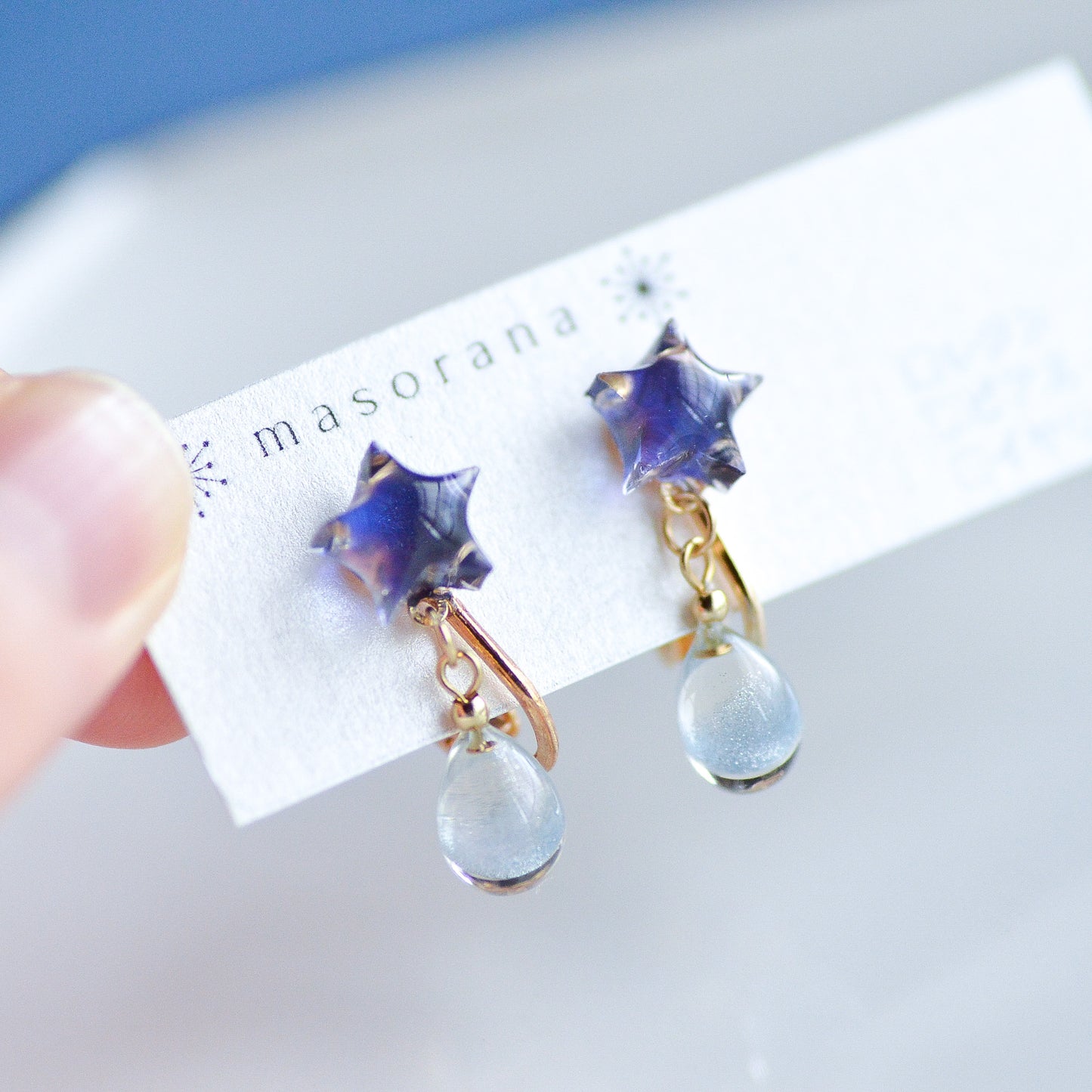 星空の夜の雫イヤリングorピアス