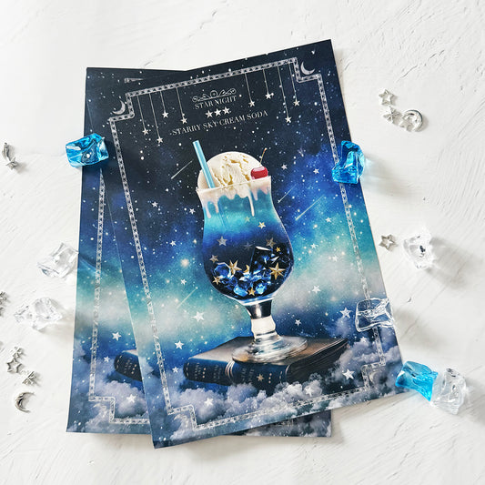【レターセット】架空の星空喫茶 "星空のクリームソーダ"