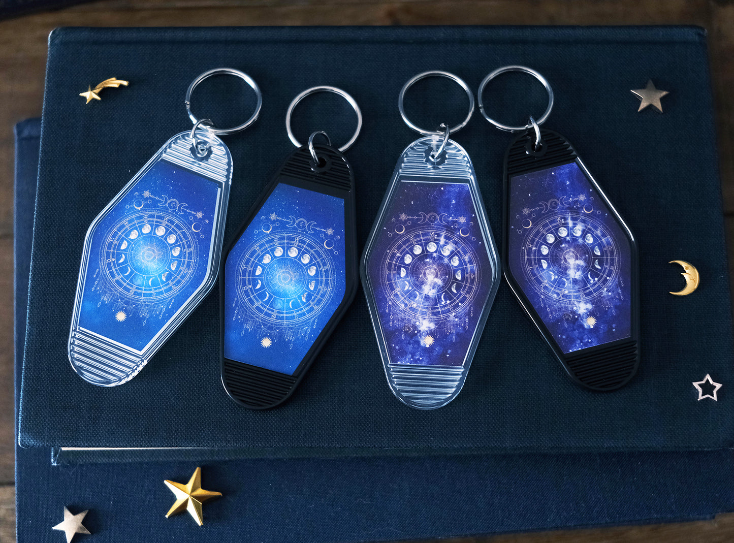 【モーテルキーホルダー】月の満ち欠け・12星座