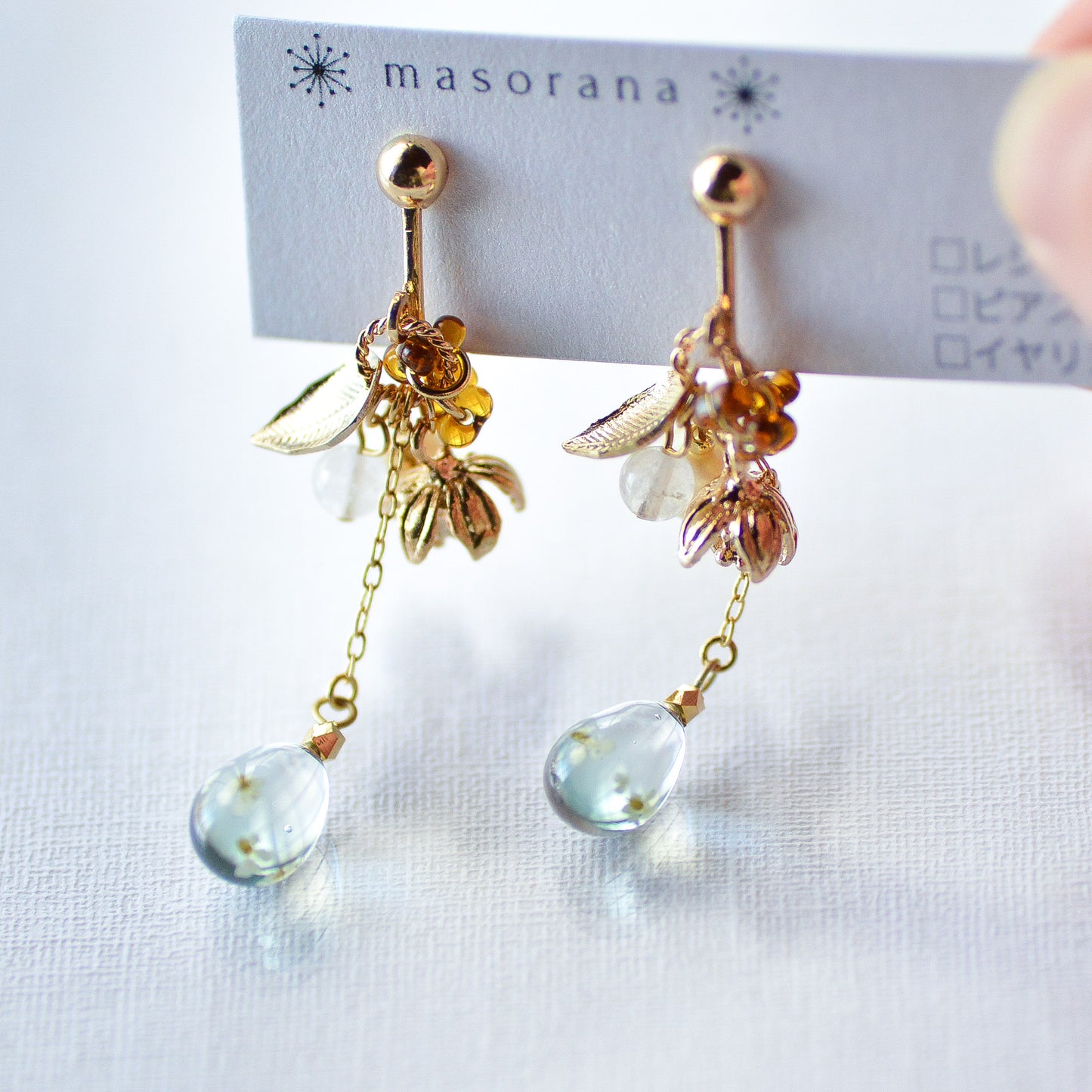 花かざりと空の雫イヤリングorピアス