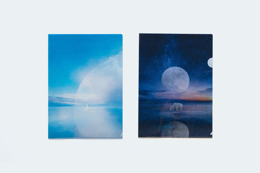 2つの景色を描いた、A4クリアファイル
