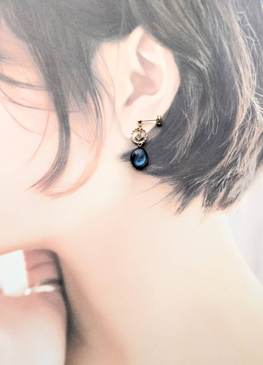 夜空の青とヒトツ星 イヤリング・ピアス