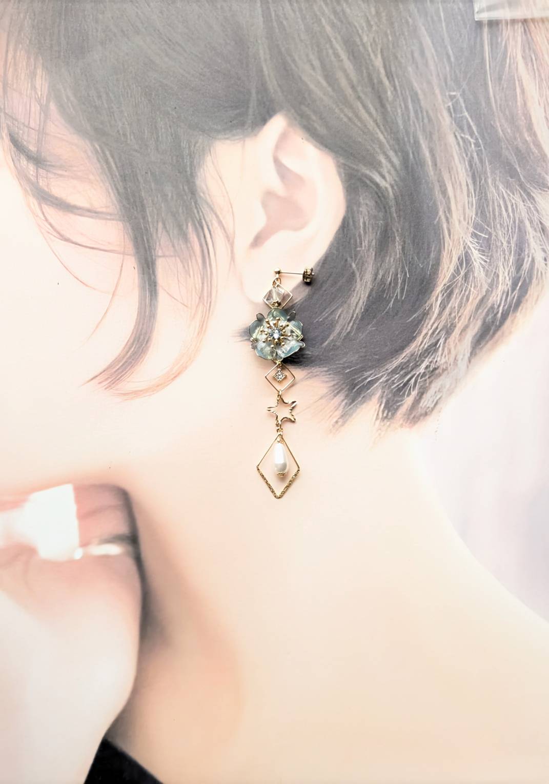 空を映した晴天の花 イヤリング・ピアス