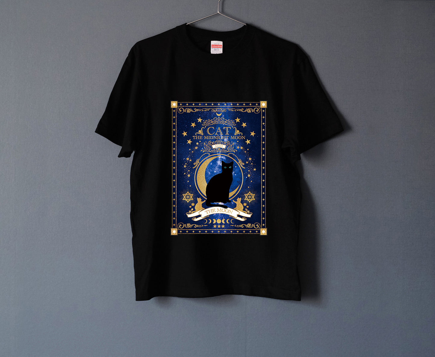 猫の魔導書 Tシャツ 2(black&white)男女兼用