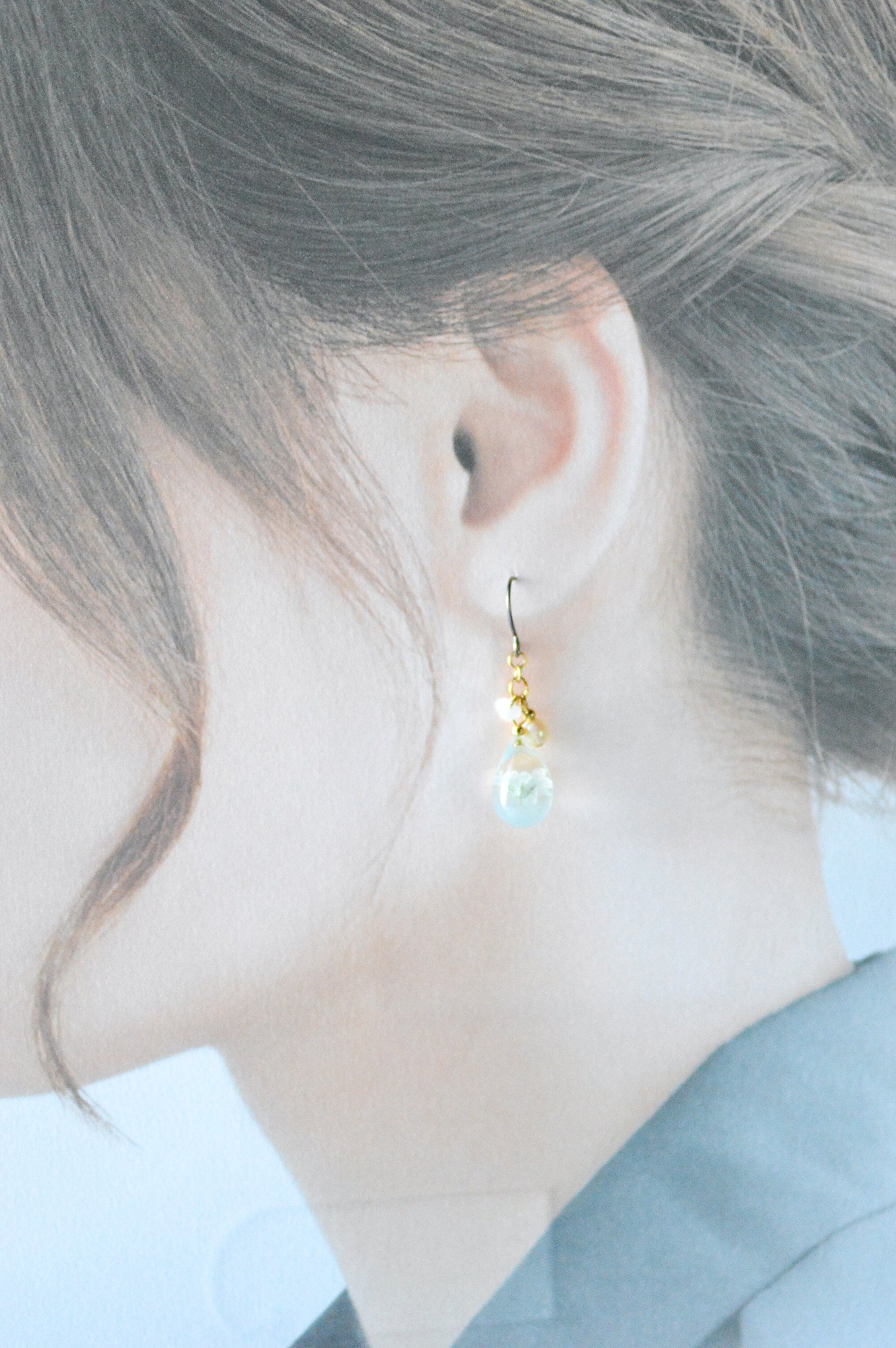 かすみ草の雫イヤリングorピアス