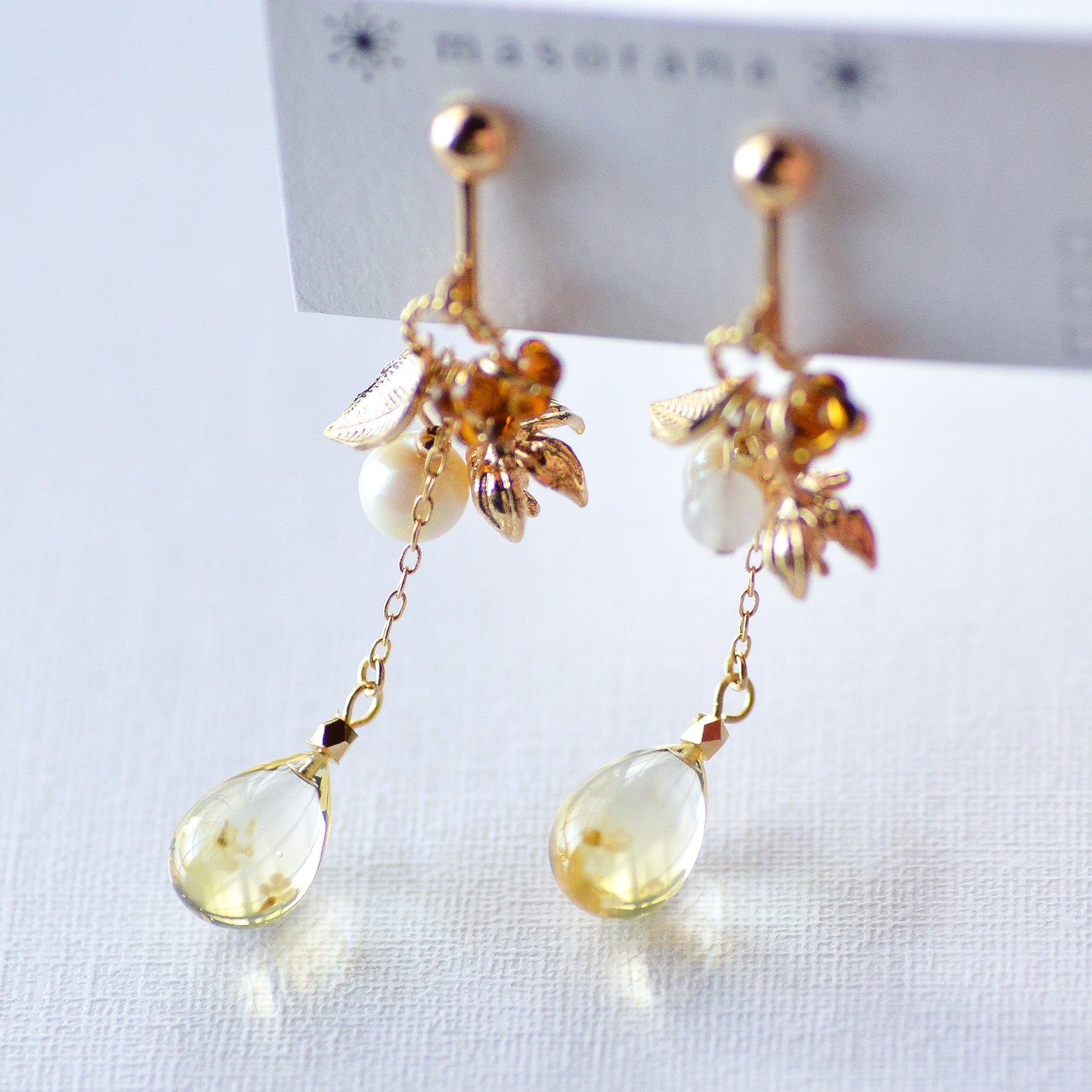 花かざりと空の雫イヤリングorピアス