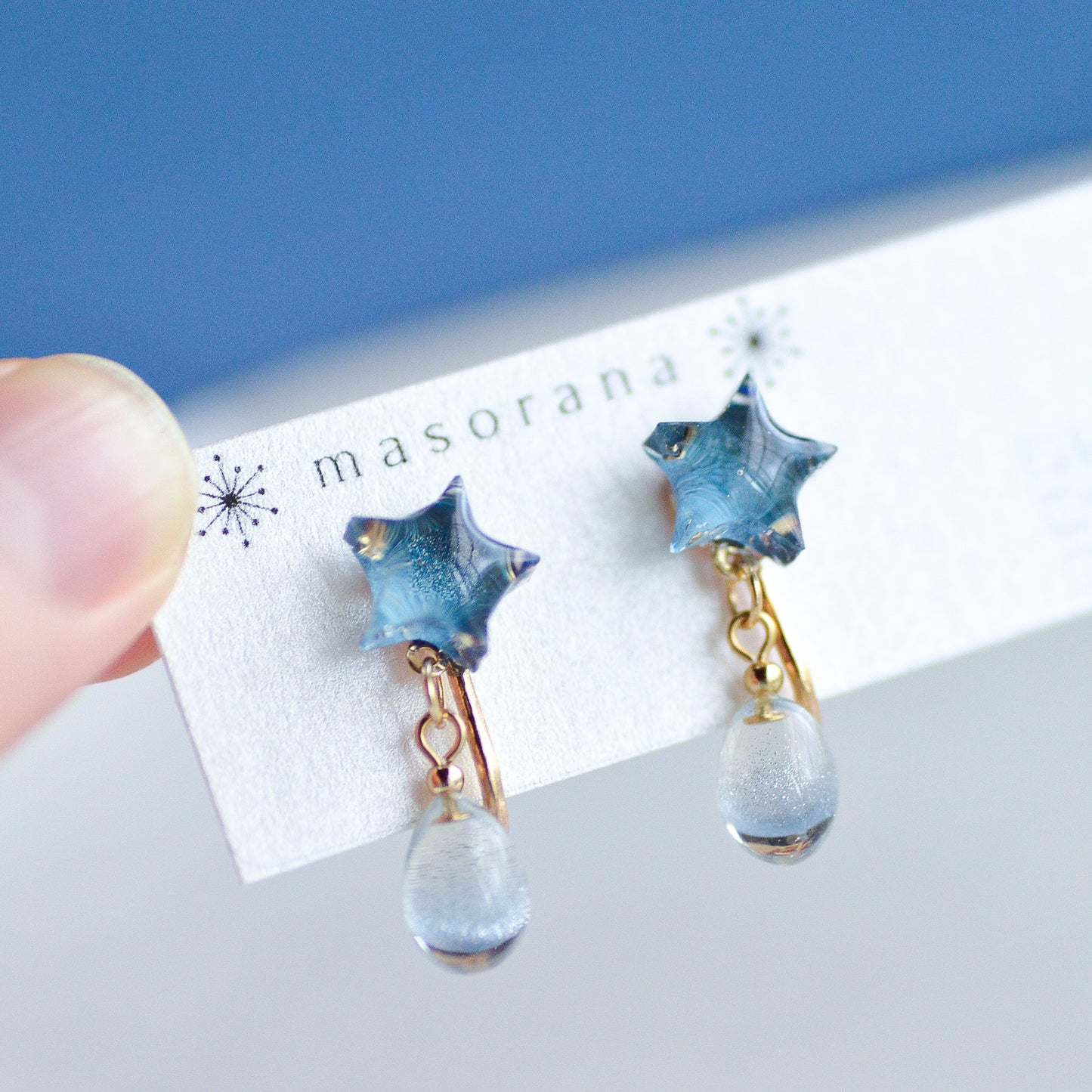 星空の夜の雫イヤリングorピアス