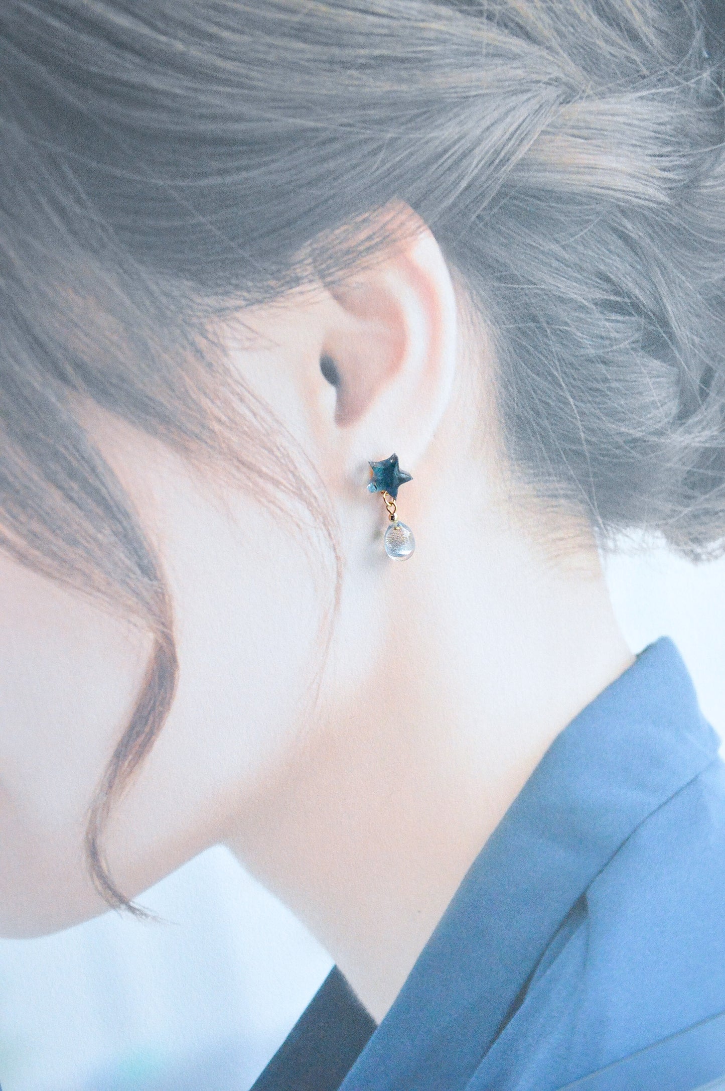 星空の夜の雫イヤリングorピアス