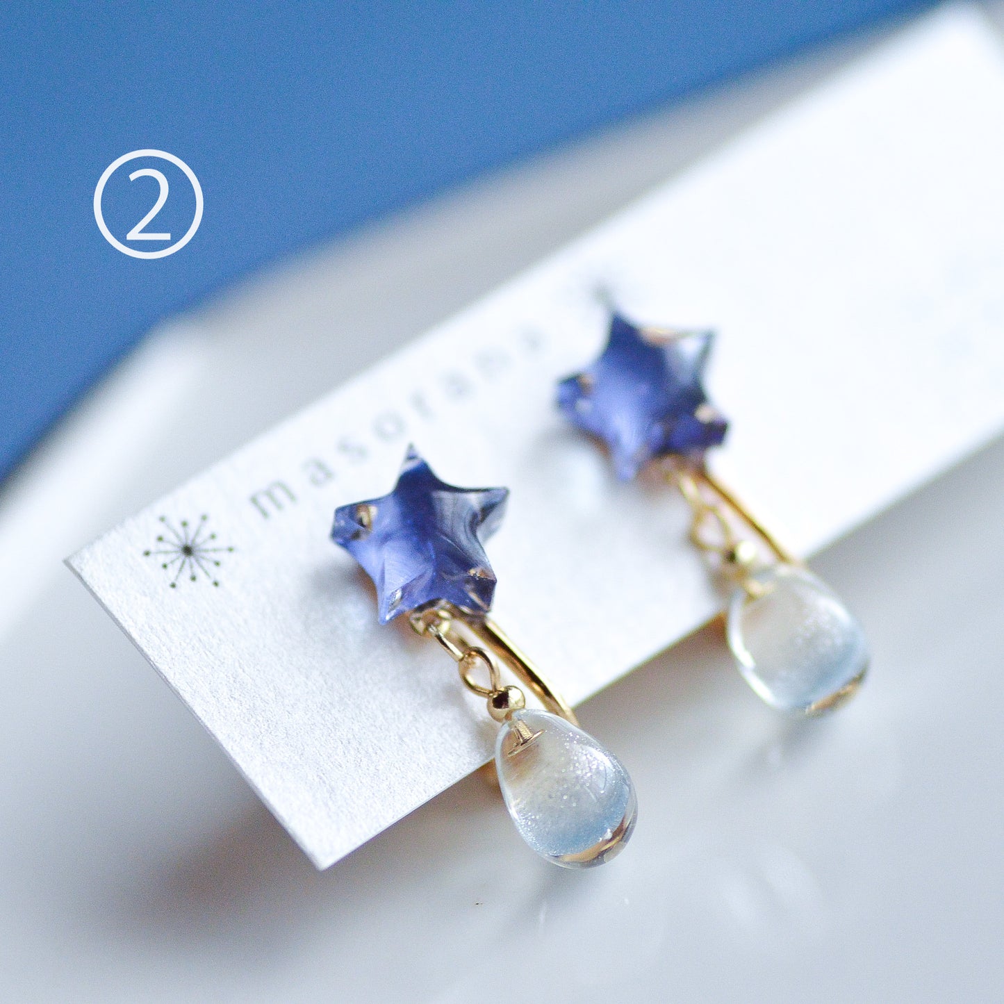 星空の夜の雫イヤリングorピアス