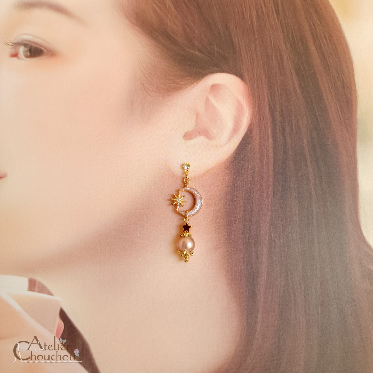 月灯りの耳飾り
イヤリング&ピアス《幻月》