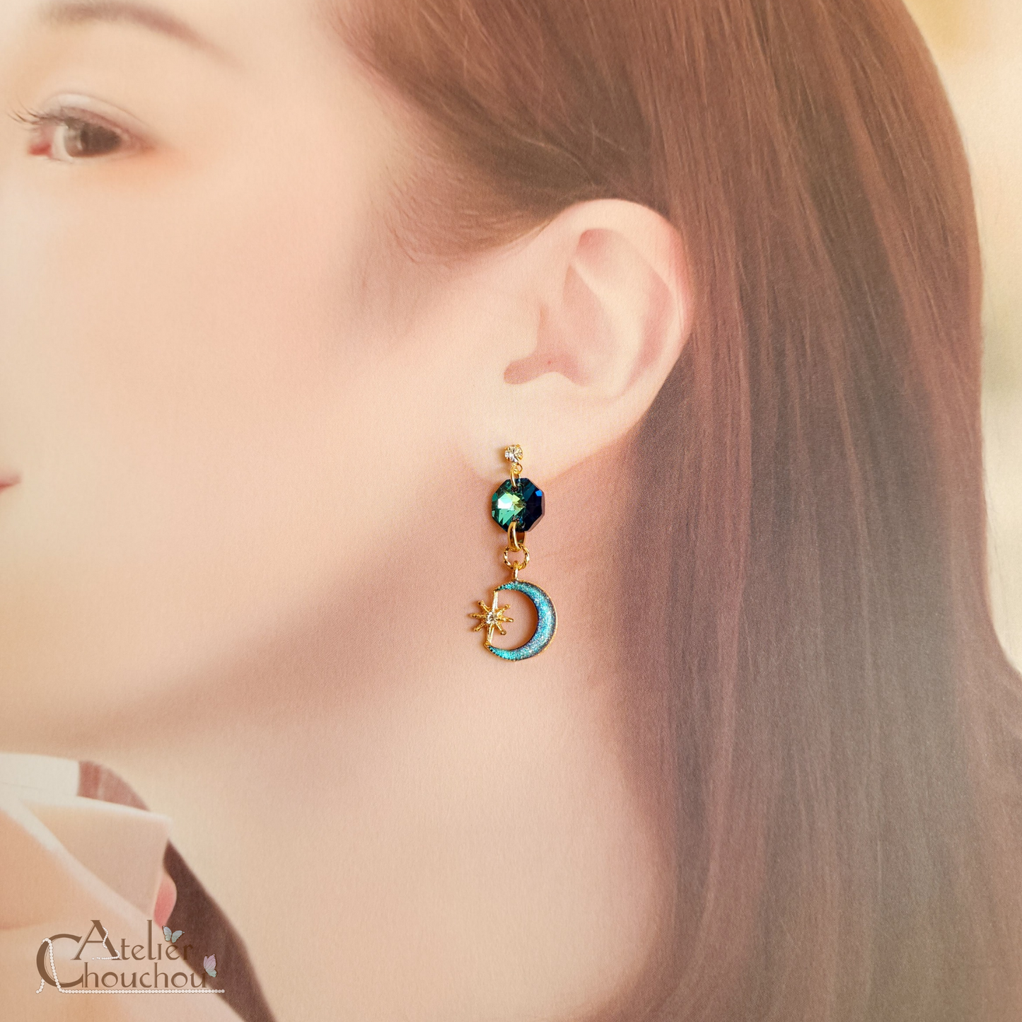 【宙フェス限定】月灯りのイヤリング&ピアス《燦爛》