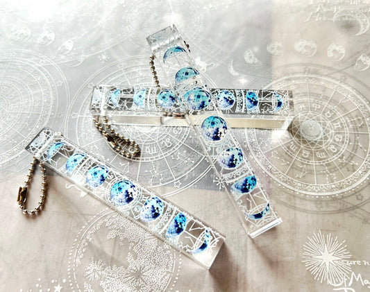 ホテルルームキー風アクキー*蒼い月と星の夜