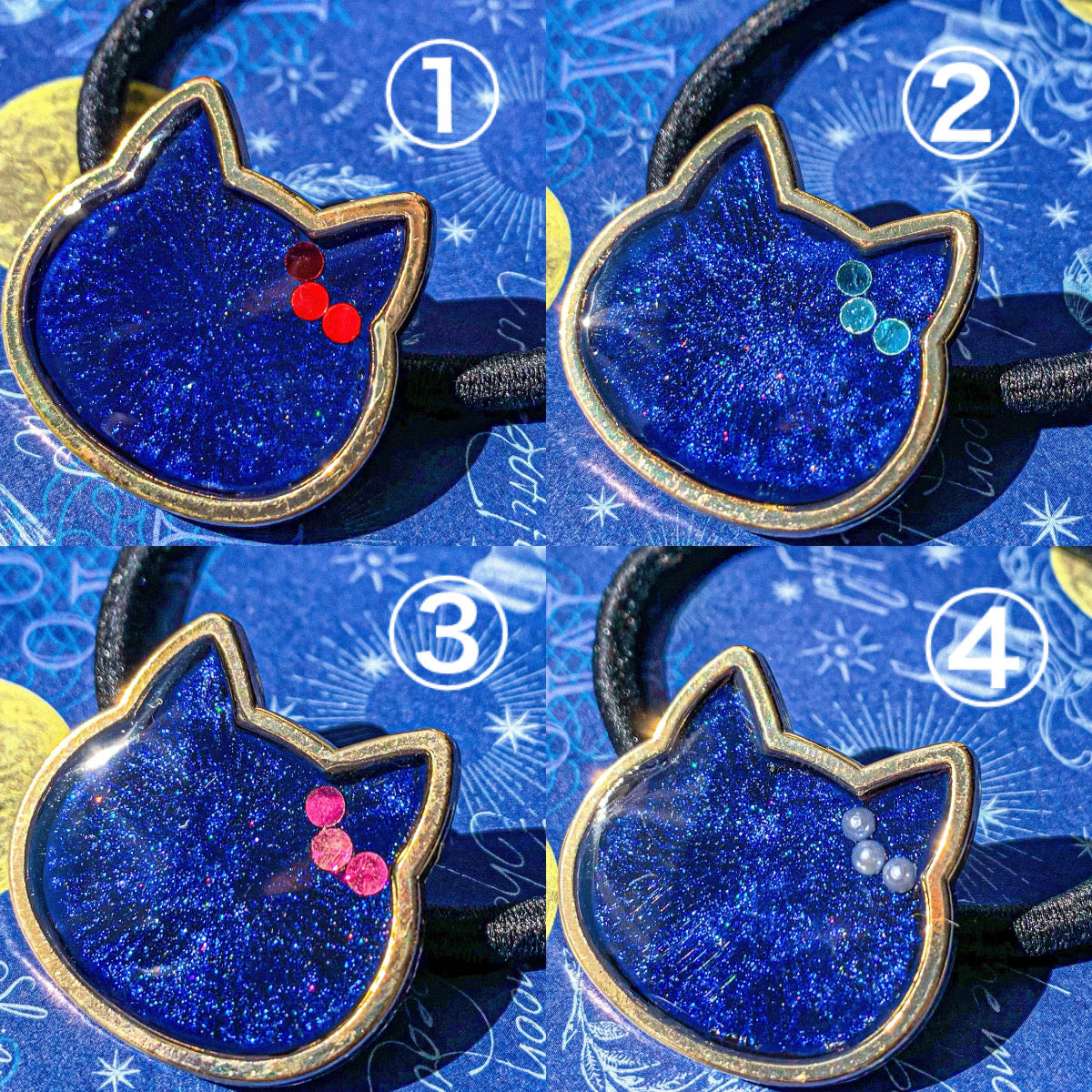 〜 ねこ顔ヘアゴム お星様を耳飾りに 〜