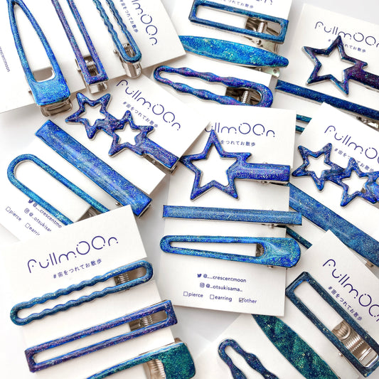 星空グリッタークリップ/ヘアアクセサリー