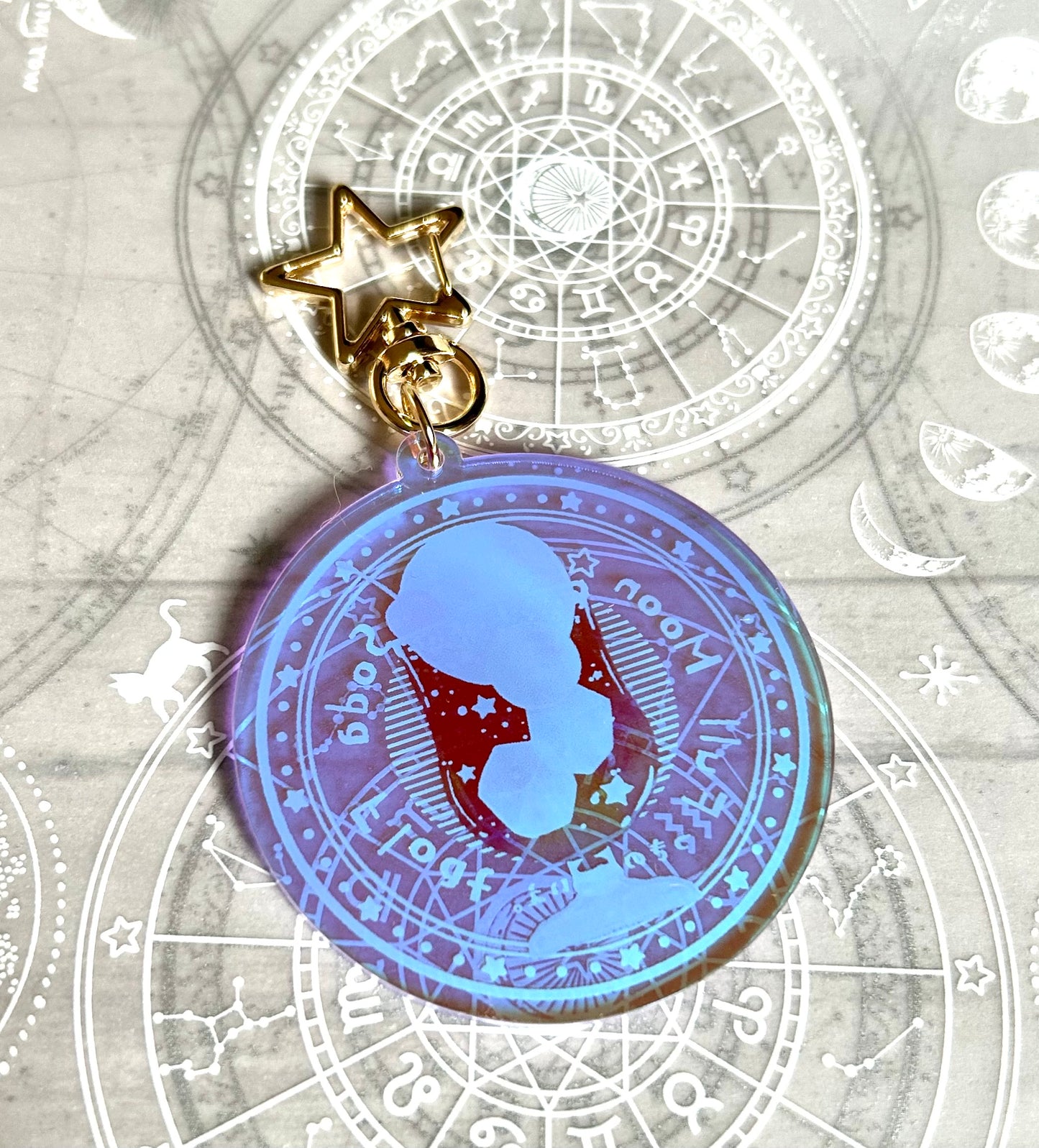 オーロラアクリルキーホルダー*満月のクリームソーダ