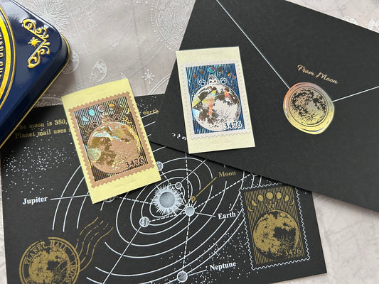箔押しシールセット*Cat King & Moon
