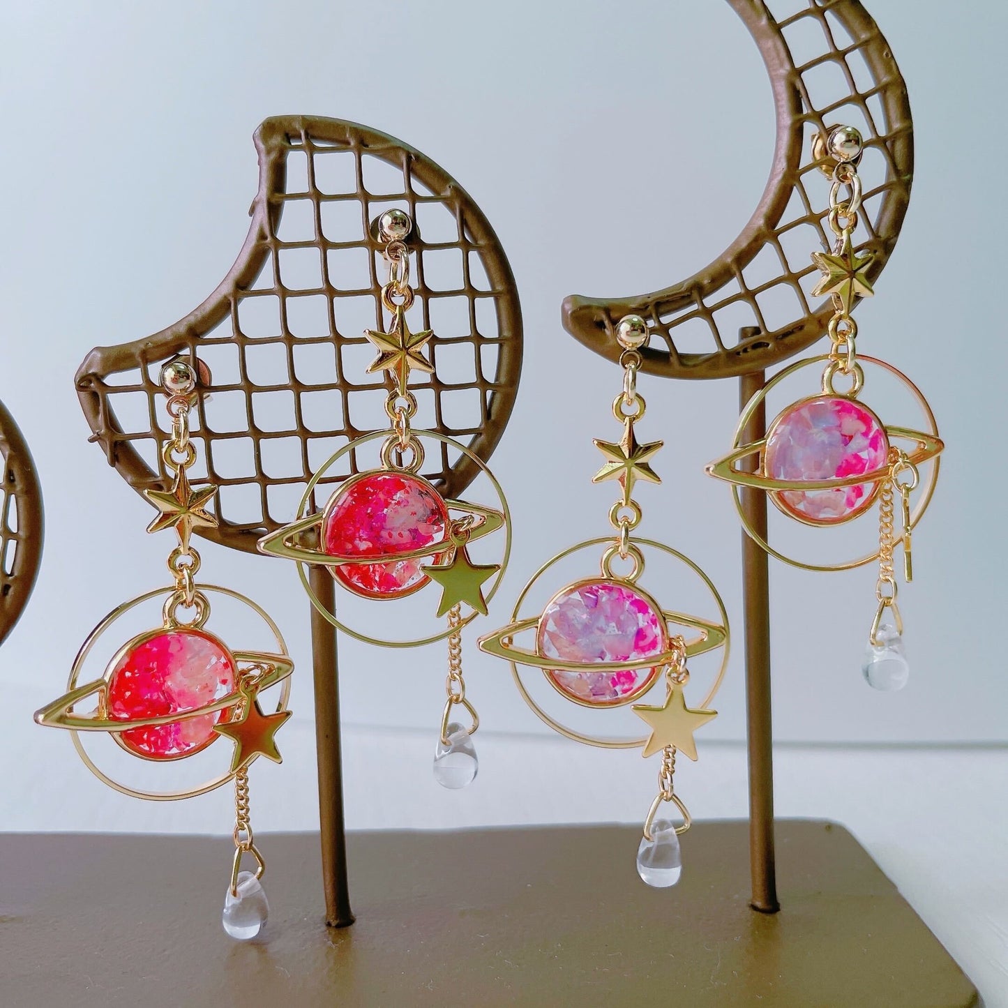 ✨新色✨【ピアス&イヤリング】Saturn 耳飾り(star × drop)