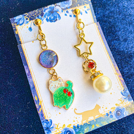 星空喫茶店シリーズ 〜 にゃんたまクリームソーダ 耳飾り 〜