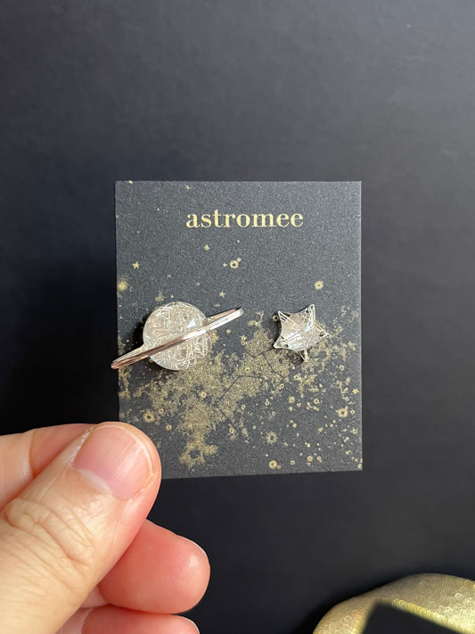 煌めく土星と一粒の星 Silver