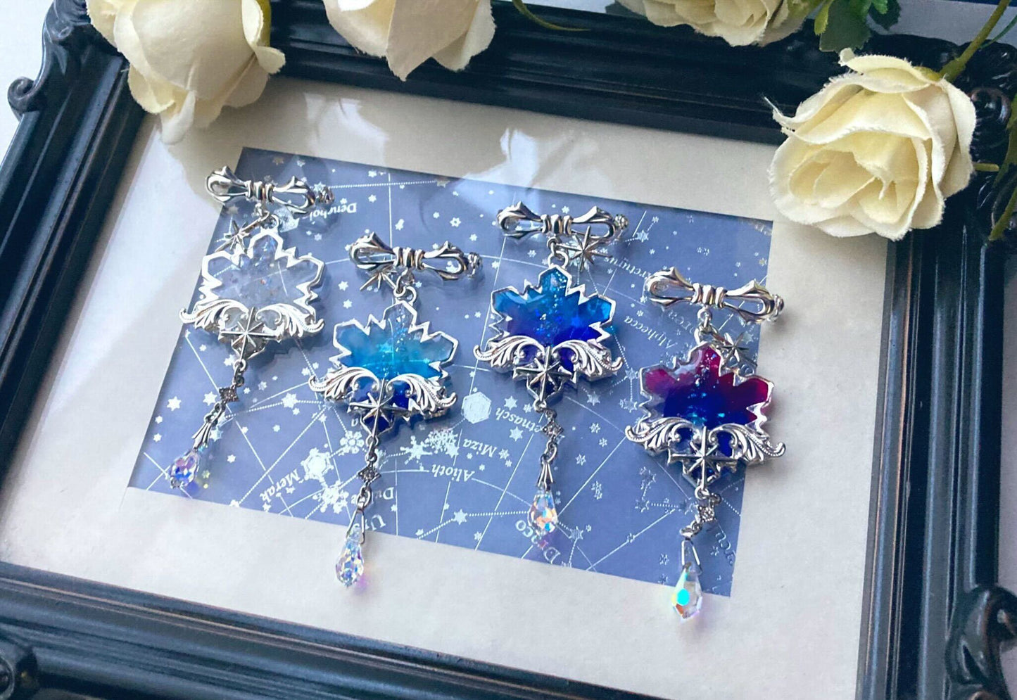 氷雪のリボンブローチ/シルバー